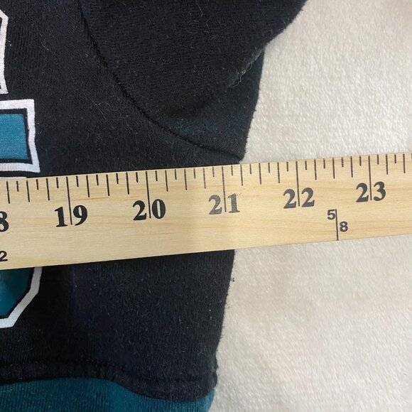 STARTER Philadelphia Eagles Football Black Green Pullover Hoodie Embroidered M - Picture 9 of 12